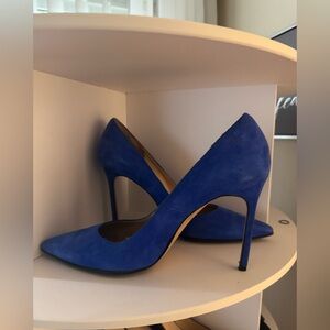 Manolo Blahnik - Blue Suede Stiletto Heels